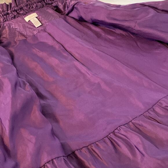 Chico’s Purple Ruffled Windbreaker Zip Up Jacket Size Large - Picture 4 of 7